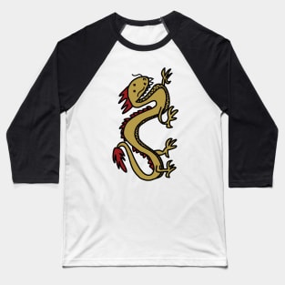 Red and Gold Dragon Baseball T-Shirt